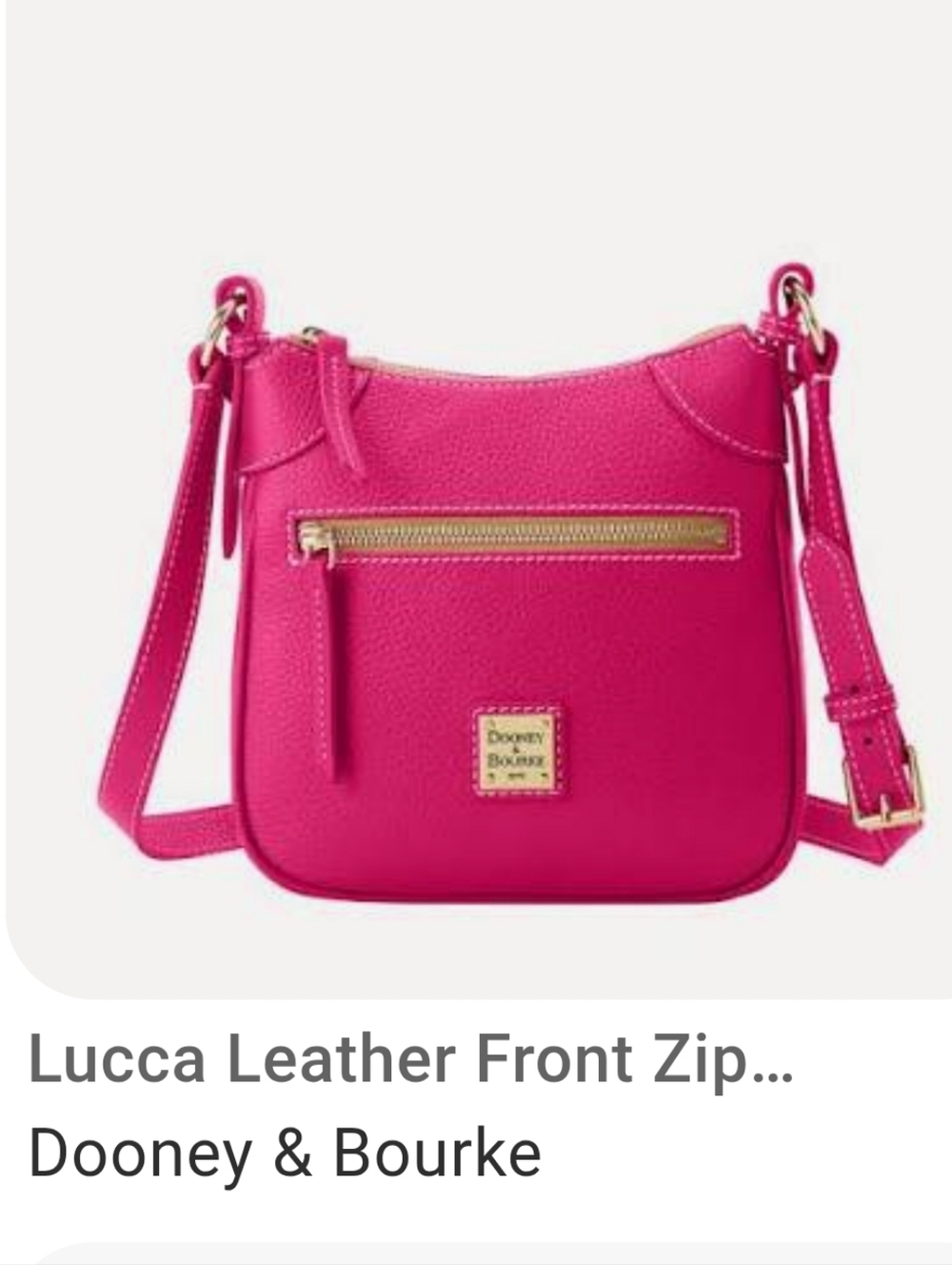 Dooney & Bourke Lucca Leather Front Zip Crossbody